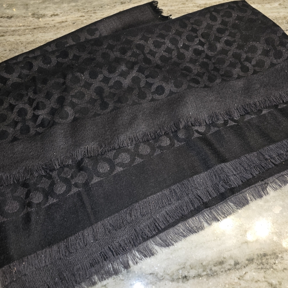 Coach Black Wool Scarf - Picture 2 of 6
